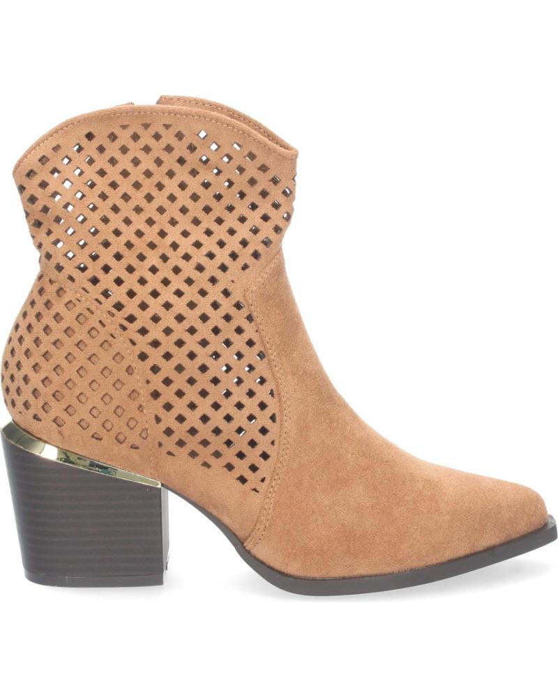 BOTINES PUNTOSALAO ESTILO COWBOY CON CALADOS Y CREMALLERA MUJER CAMEL VARIOS COLORES