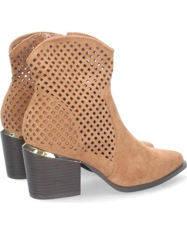 BOTINES PUNTOSALAO ESTILO COWBOY CON CALADOS Y CREMALLERA MUJER CAMEL VARIOS COLORES