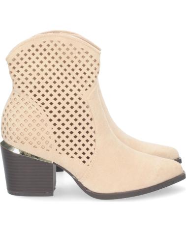 BOTINES PUNTOSALAO ESTILO COWBOY CON CALADOS Y CREMALLERA LATERAL MUJER VARIOS COLORES