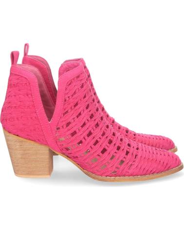 BOTINES PUNTOSALAO MUJER TACÓN CALADOS FUCSIA YZ21-71 VARIOS COLORES