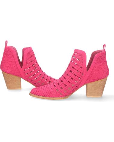 BOTINES PUNTOSALAO MUJER TACÓN CALADOS FUCSIA YZ21-71 VARIOS COLORES