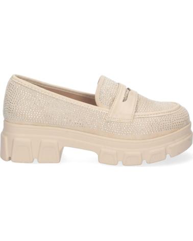 PUNTOSALAO MOCASIN PLANO COLOR BEIGE PARA MUJER CON STRASS Y SUELA DENT VARIOS COLORES