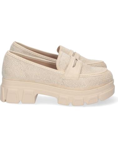 PUNTOSALAO MOCASIN PLANO COLOR BEIGE PARA MUJER CON STRASS Y SUELA DENT VARIOS COLORES