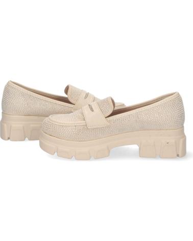 PUNTOSALAO MOCASIN PLANO COLOR BEIGE PARA MUJER CON STRASS Y SUELA DENT VARIOS COLORES