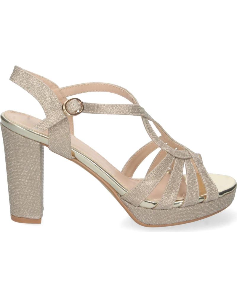 SANDALIAS PUNTOSALAO DORADAS DE FIESTA CON TACÓN ANCHO Y TIRAS CRUZADAS VARIOS COLORES