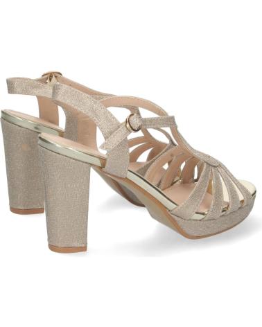 SANDALIAS PUNTOSALAO DORADAS DE FIESTA CON TACÓN ANCHO Y TIRAS CRUZADAS VARIOS COLORES