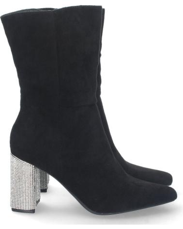 BOTINES PUNTOSALAO TACÓN MEDIO STRASS PUNTA FINA MUJER NEGROS VARIOS COLORES