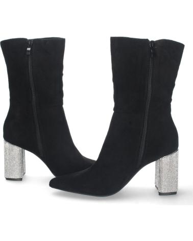 BOTINES PUNTOSALAO TACÓN MEDIO STRASS PUNTA FINA MUJER NEGROS VARIOS COLORES