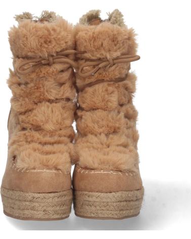 BOTÍN DE CUÑA PUNTOSALAO EN YUTE Y PELO ESTILO AUSTRALIANO PARA MUJER COLOR CAMEL VARIOS COLORES