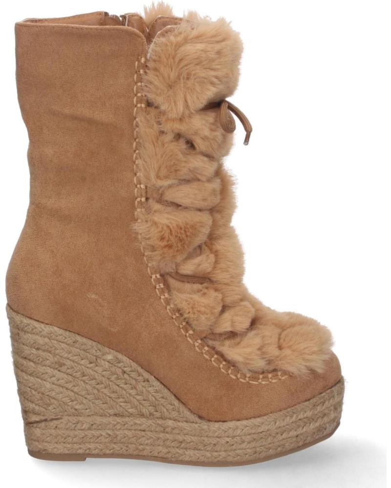 BOTAS DE CUÑA PUNTOSALAO EN YUTE Y PELO ESTILO AUSTRALIANO MUJER VARIOS COLORES