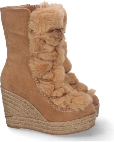 BOTAS DE CUÑA PUNTOSALAO EN YUTE Y PELO ESTILO AUSTRALIANO MUJER VARIOS COLORES