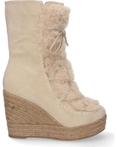 BOTAS DE CUÑA PUNTOSALAO EN YUTE Y PELO ESTILO AUSTRALIANO MUJER BEIGE VARIOS COLORES