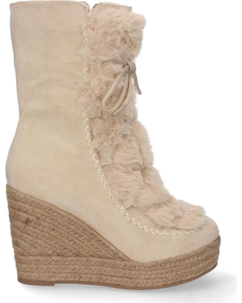 BOTAS DE CUÑA PUNTOSALAO EN YUTE Y PELO ESTILO AUSTRALIANO MUJER BEIGE VARIOS COLORES