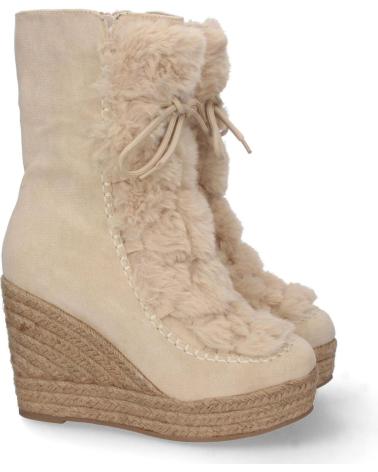 BOTAS DE CUÑA PUNTOSALAO EN YUTE Y PELO ESTILO AUSTRALIANO MUJER BEIGE VARIOS COLORES