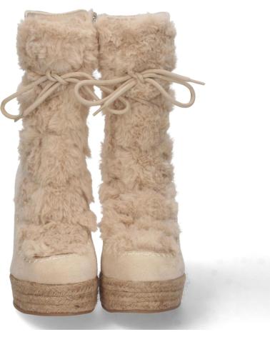 BOTAS DE CUÑA PUNTOSALAO EN YUTE Y PELO ESTILO AUSTRALIANO MUJER BEIGE VARIOS COLORES
