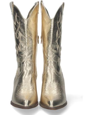 PUNTOSALAO BOTAS CAMPERAS DORADAS TACÓN ANCHO MUJER CON BORDADO VARIOS COLORES