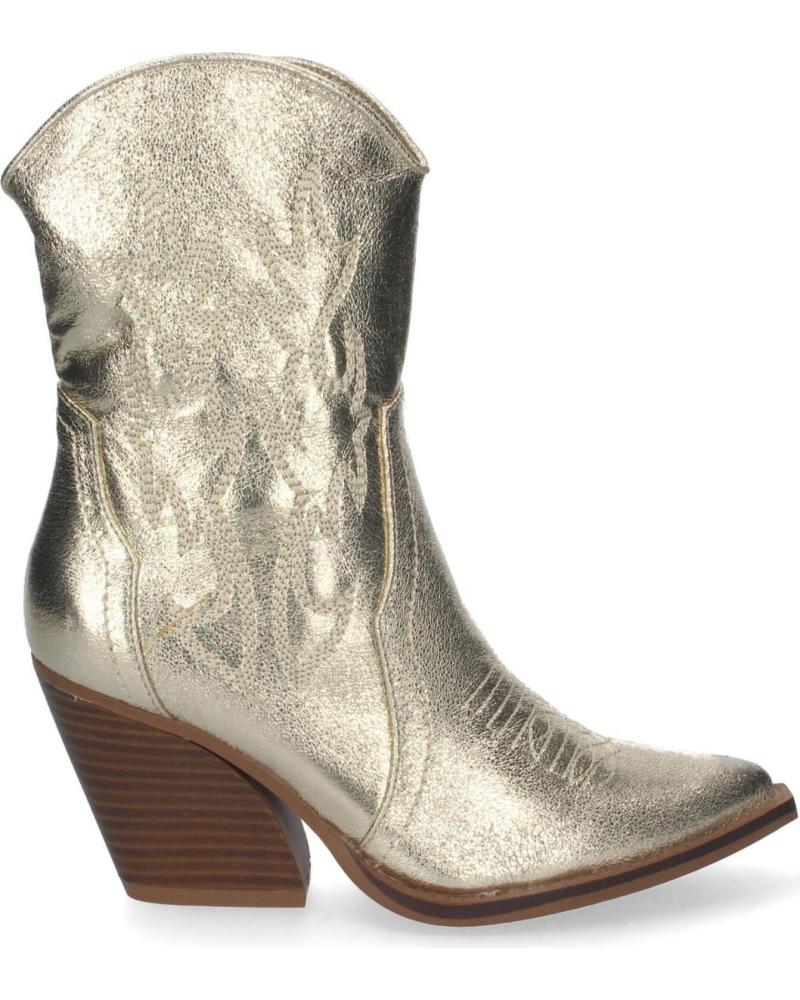 PUNTOSALAO BOTINES COWBOY MUJER TACÓN MEDIO CON BORDADO DORADO VARIOS COLORES