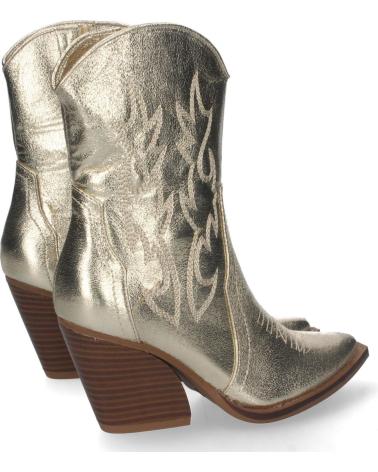 PUNTOSALAO BOTINES COWBOY MUJER TACÓN MEDIO CON BORDADO DORADO VARIOS COLORES