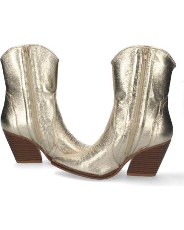 PUNTOSALAO BOTINES COWBOY MUJER TACÓN MEDIO CON BORDADO DORADO VARIOS COLORES