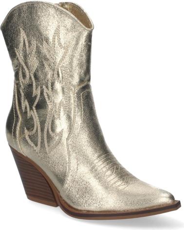 PUNTOSALAO BOTINES COWBOY MUJER TACÓN MEDIO CON BORDADO DORADO VARIOS COLORES