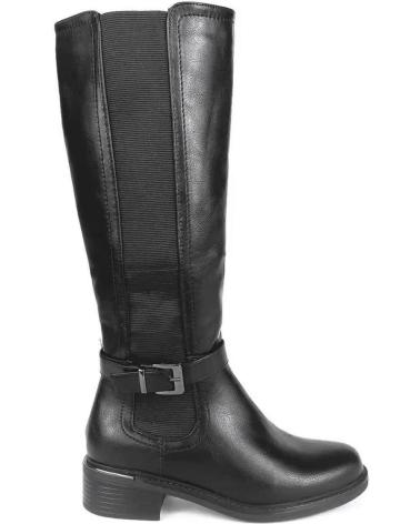 PUNTOSALAO BOTAS ALTAS PLANAS NEGRAS MUJER CON CORREA Y HEBILLA VARIOS COLORES