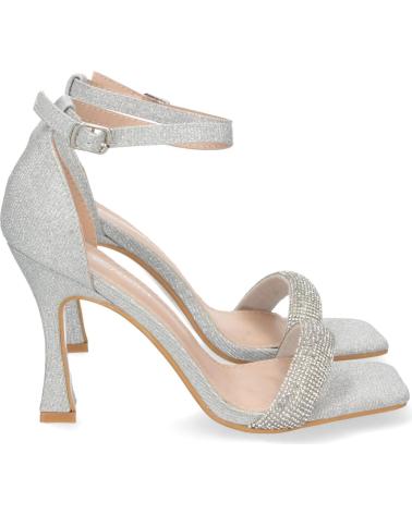 SANDALIAS DE FIESTA PUNTOSALAO TACÓN HEBILLA PLATEADAS VARIOS COLORES