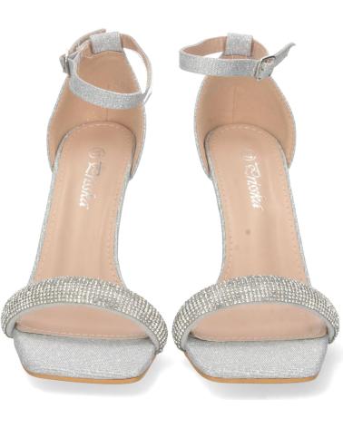 SANDALIAS DE FIESTA PUNTOSALAO TACÓN HEBILLA PLATEADAS VARIOS COLORES