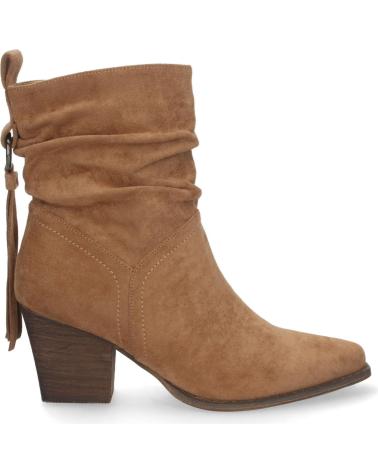 BOTINES PUNTOSALAO DE TACÓN MEDIO CON FLECOS Y PUNTA FINA PARA MUJER, EN COLOR CAMEL VARIOS COLORES