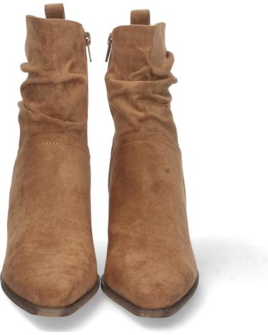 BOTINES PUNTOSALAO DE TACÓN MEDIO CON FLECOS Y PUNTA FINA PARA MUJER, EN COLOR CAMEL VARIOS COLORES