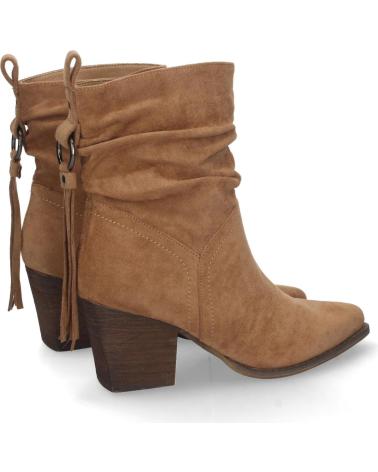 BOTINES PUNTOSALAO DE TACÓN MEDIO CON FLECOS Y PUNTA FINA PARA MUJER, EN COLOR CAMEL VARIOS COLORES