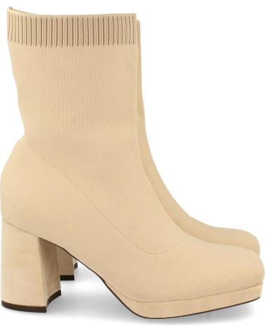 BOTINES PUNTOSALAO TACÓN MEDIO ESTILO CALCETIN MUJER BEIGE VARIOS COLORES