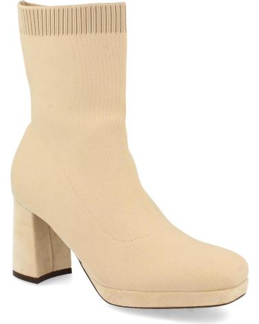 BOTINES PUNTOSALAO TACÓN MEDIO ESTILO CALCETIN MUJER BEIGE VARIOS COLORES