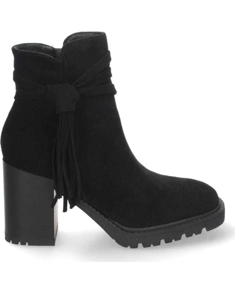 BOTINES PUNTOSALAO TACÓN ALTO CON FLECOS MUJER NEGRO VARIOS COLORES