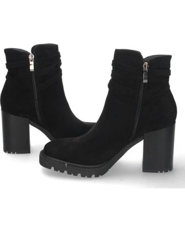 BOTINES PUNTOSALAO TACÓN ALTO CON FLECOS MUJER NEGRO VARIOS COLORES