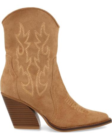 PUNTOSALAO BOTINES COWBOY TACÓN MEDIO MUJER CAMEL VARIOS COLORES