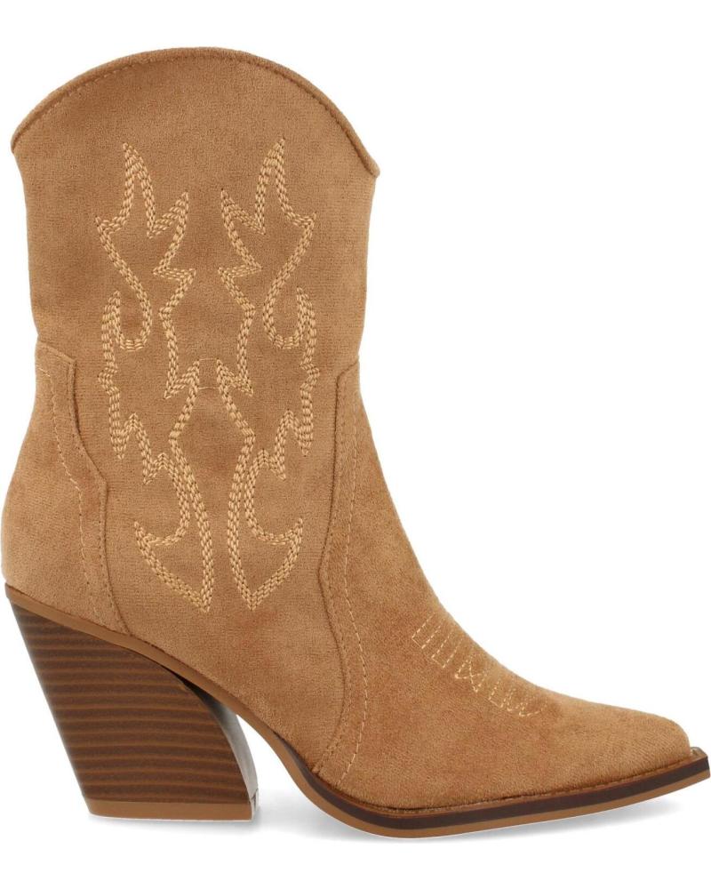 PUNTOSALAO BOTINES COWBOY TACÓN MEDIO MUJER CAMEL VARIOS COLORES