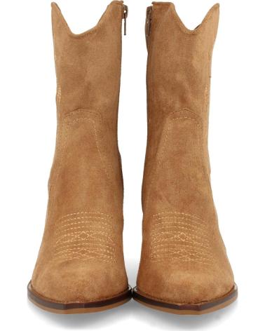 PUNTOSALAO BOTINES COWBOY TACÓN MEDIO MUJER CAMEL VARIOS COLORES