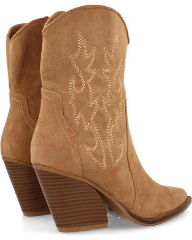 PUNTOSALAO BOTINES COWBOY TACÓN MEDIO MUJER CAMEL VARIOS COLORES
