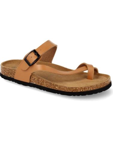 SANDALIAS ESCLAVA PLANA ANATÓMICAS PUNTOSALAO MUJER CAMEL VARIOS COLORES