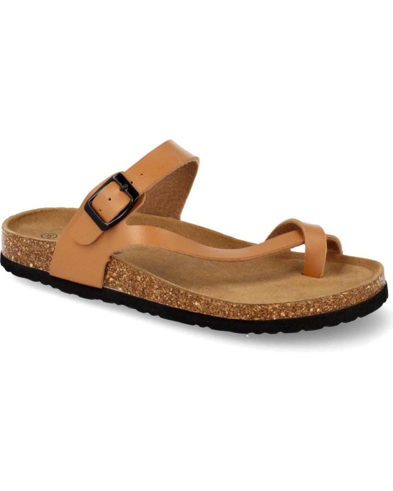 SANDALIAS ESCLAVA PLANA ANATÓMICAS PUNTOSALAO MUJER CAMEL VARIOS COLORES