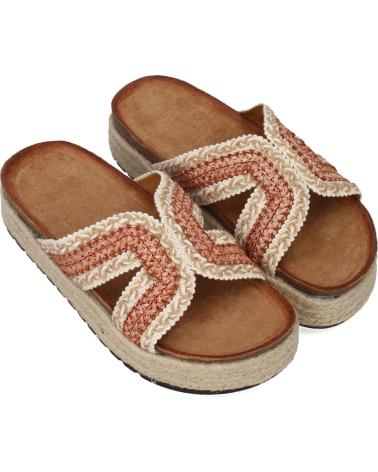 PUNTOSALAO SANDALIAS PLANAS EN YUTE PALA TRENZADA PARA MUJER COLOR ROSA VARIOS COLORES