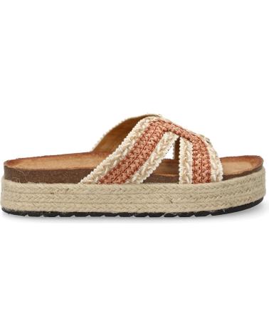 PUNTOSALAO SANDALIAS PLANAS EN YUTE PALA TRENZADA PARA MUJER COLOR ROSA VARIOS COLORES