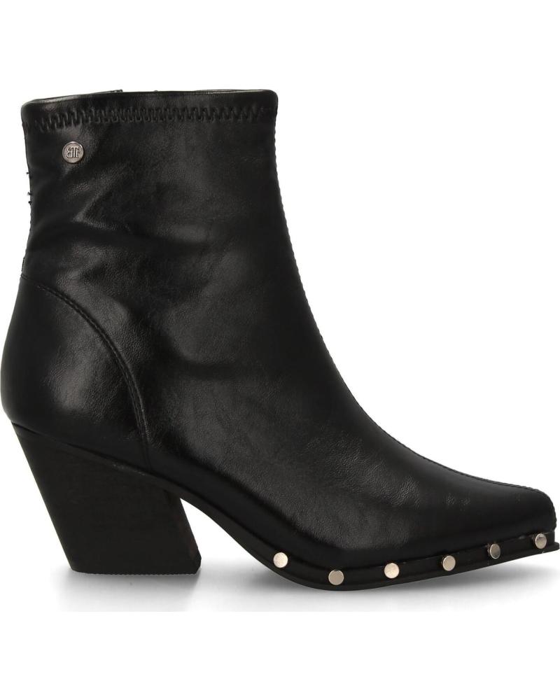 PUNTOSALAO BOTINES TECON CON TACUELAS COLOR NEGRO PARA MUJER A-5428 VARIOS COLORES