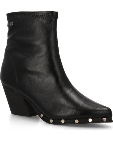 PUNTOSALAO BOTINES TECON CON TACUELAS COLOR NEGRO PARA MUJER A-5428 VARIOS COLORES