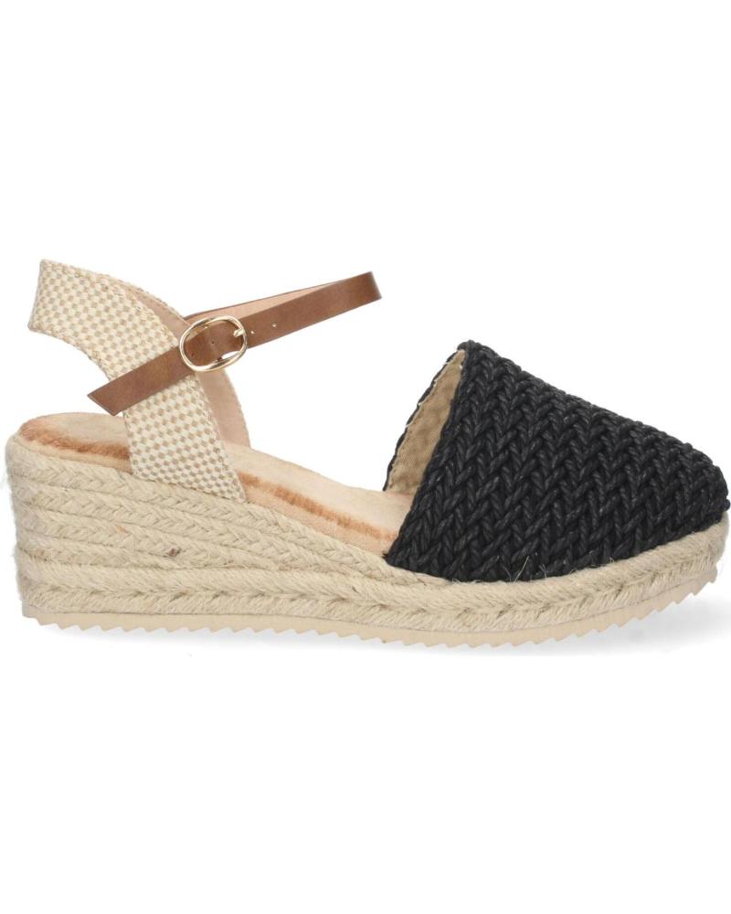 PUNTOSALAO SANDALIAS DE CUNA MEDIA EN YUTE PALA RAFIA MUJER COLOR NEGRO VARIOS COLORES