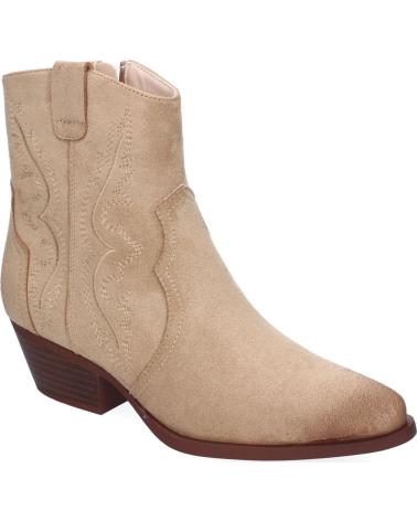 PUNTOSALAO BOTINES ESTILO CAMPERO TACON BAJO PARA MUJER COLOR BEIGE VRA VARIOS COLORES