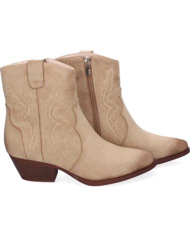 PUNTOSALAO BOTINES ESTILO CAMPERO TACON BAJO PARA MUJER COLOR BEIGE VRA VARIOS COLORES