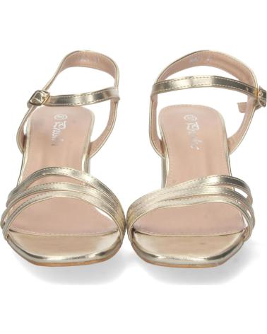 PUNTOSALAO SANDALIAS DORADAS DE TACON BAJO PALA DE TIRAS MUJER VARIOS COLORES