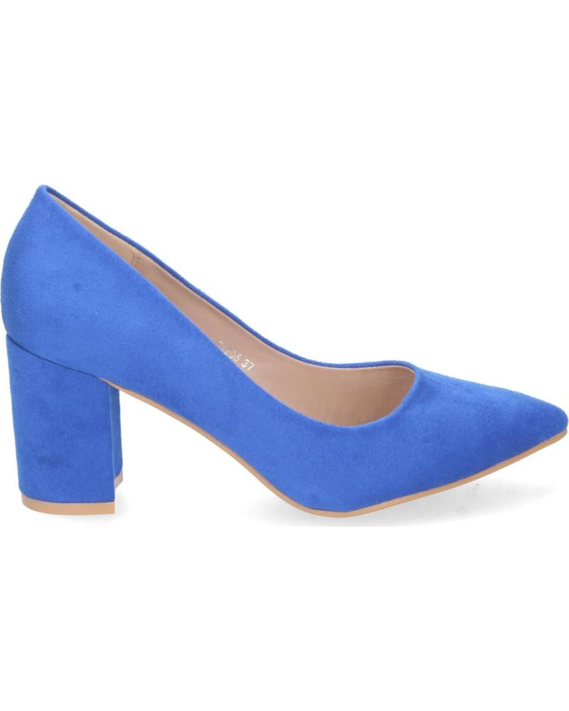 PUNTOSALAO ZAPATOS DE TACON COMODO ESTILO SALON Y PUNTA FINA MUJER AZUL VARIOS COLORES