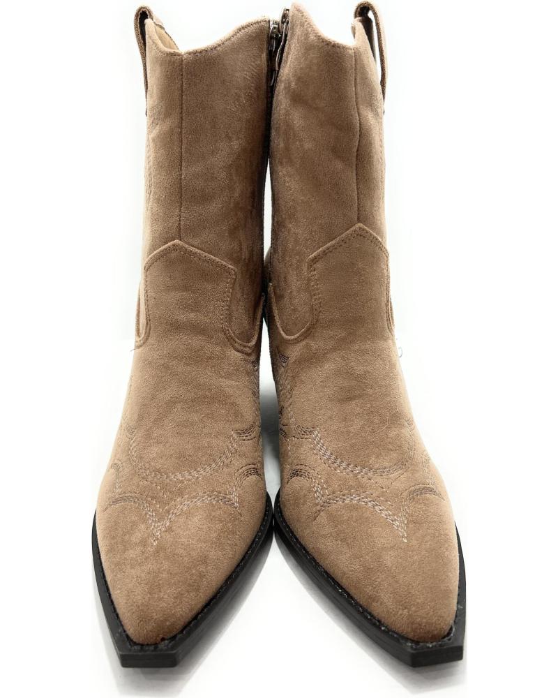 BOTÍN COWBOY BUONAROTTI TACÓN BORDADOS CREMALLERAS BEIGE BEIGE